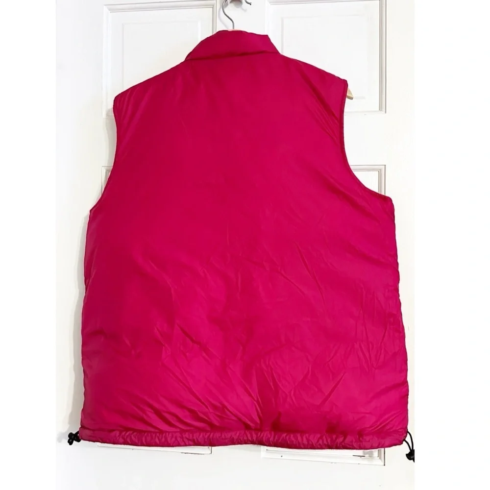 Land End’s Reversible Puff Vest Cream/Pink NWT Sz L - Picture 6 of 7